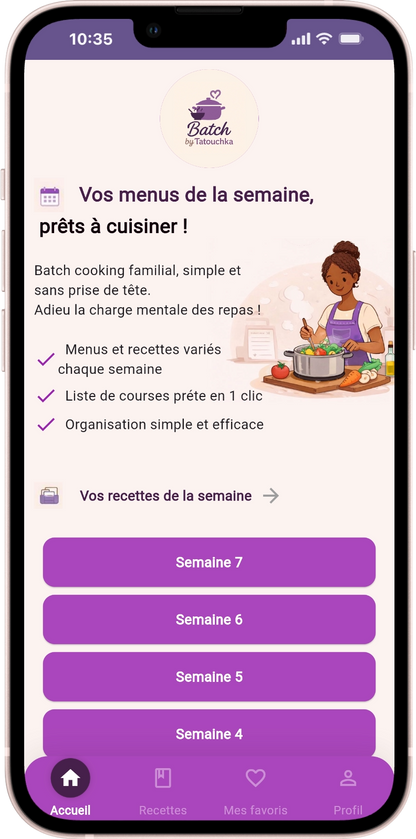 Pack 5 recettes par semaine pendant 1 an