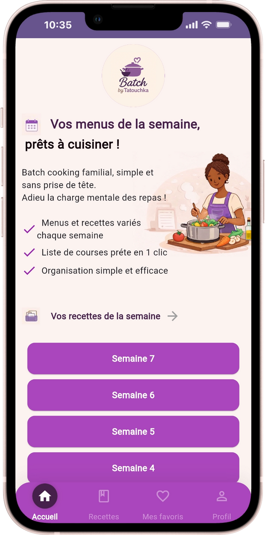 Pack 5 recettes par semaine pendant 1 an