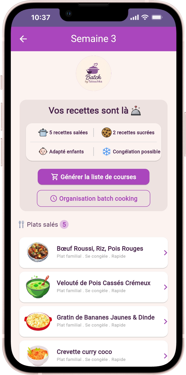 Pack 5 recettes par semaine pendant 1 an