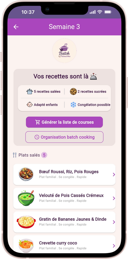 Pack 5 recettes par semaine pendant 1 an